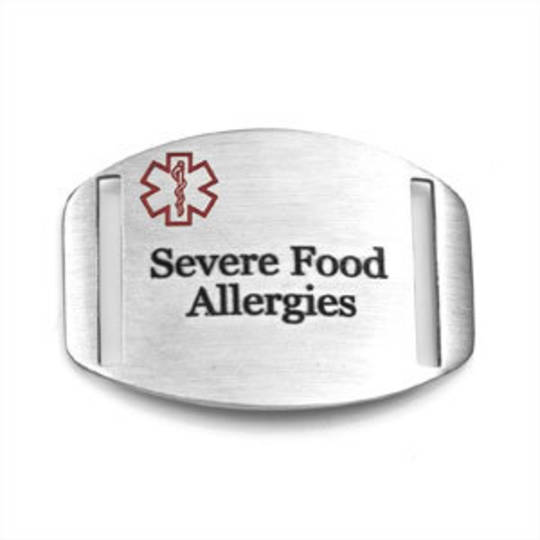 Stainless Steel Medical Alert Plaque - Severe Food Allergies